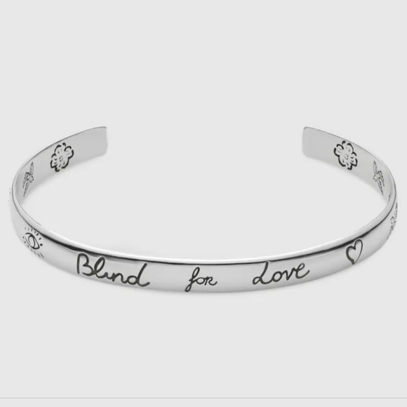 Gucci Blind For Love Silver Cuff Bracelet - Picture 4 of 17